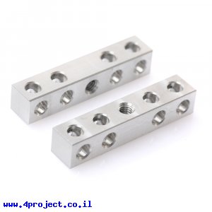 רכיב אלומיניום 8x8 מ"מ עם הברגה באמצע - אורך 40 מ"מ