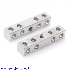 רכיב אלומיניום 8x8 מ"מ עם הברגה באמצע - אורך 40 מ"מ
