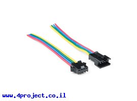 תמונה של מוצר מחבר JST-SM 4-pin עם חוטים AWG22