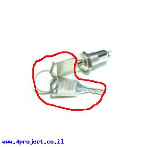 מוצר נלווה - מפסק בצורת מנעול בינוני - מפתח שיניים (זוג מפתחות)
