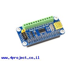 תמונה של מוצר תוסף ל-Raspberry PI עם ממיר ADC של 10 ערוצים 32bit