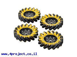 תמונה של מוצר גלגל Mecanum בקוטר 140 מ"מ - ערכה של 4