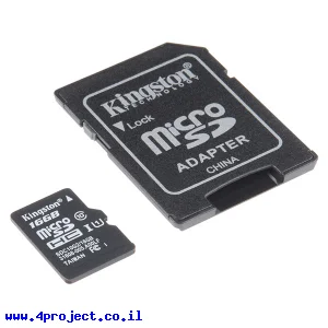 זכרון microSD - 16GB + מתאם