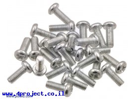 תמונה של מוצר בורג פיליפס ראש עגול M2.5x6mm - מגולוון - חבילה של 25