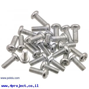 בורג פיליפס ראש עגול M2.5x6mm - מגולוון - חבילה של 25