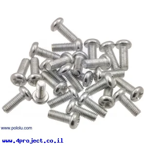 בורג פיליפס ראש עגול M2.5x6mm - מגולוון - חבילה של 25