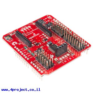 מגן Arduino Lodus Wireless - בקר לשני מנועי DC עם תושבת ל-XBee