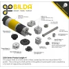 מנוע 36Dx134L מהירות 30rpm @ 12V עם מקודד - סדרה 5203 - ציר REX קצר