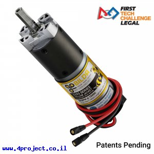 מנוע 36Dx125L מהירות 84rpm @ 12V עם מקודד - סדרה 5203 - ציר REX קצר