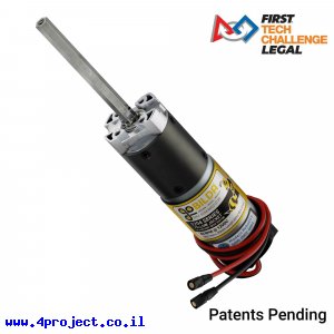 מנוע 36Dx125L מהירות 43rpm @ 12V עם מקודד - סדרה 5204 - ציר REX ארוך