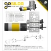 מנוע 36Dx125L מהירות 117rpm @ 12V עם מקודד - סדרה 5204 - ציר REX ארוך