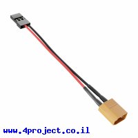 מתאם מחבר XT30 זכר ל-TJC8 נקבה - כבל 60 מ"מ