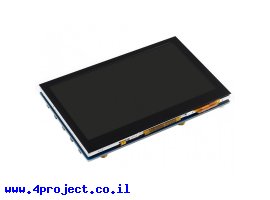 תמונה של מוצר מסך קיבולי LCD 4.3" IPS 800x480, ממשק HDMI, מגע USB