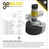 גלגל Gecko™ בקוטר 96 מ"מ לתבנית goBILDA, ציר 14 מ"מ