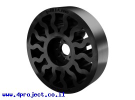 תמונה של מוצר גלגל Gecko™ בקוטר 96 מ"מ לתבנית goBILDA, ציר 14 מ"מ