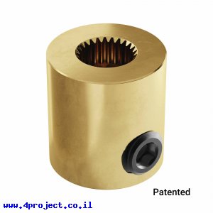 מצמד קשיח למנוע סרוו ציר 3F - ציר 1/4" (6.35 מ"מ)