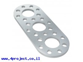 תמונה של מוצר לוח מחורר תבנית goBILDA מעוגל,  מידות 32x80 מ"מ, 1x3 חורים, אלומיניום