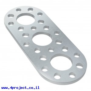 לוח מחורר תבנית goBILDA מעוגל,  מידות 32x80 מ"מ, 1x3 חורים, אלומיניום