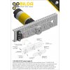 לוח מחורר תבנית goBILDA מעוגל,  מידות 32x128 מ"מ, 1x5 חורים, אלומיניום