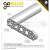 לוח מחורר תבנית goBILDA מעוגל,  מידות 32x128 מ"מ, 1x5 חורים, אלומיניום