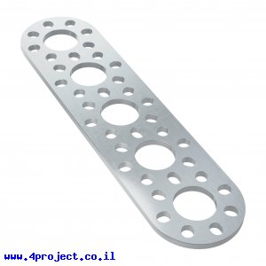 לוח מחורר תבנית goBILDA מעוגל,  מידות 32x128 מ"מ, 1x5 חורים, אלומיניום