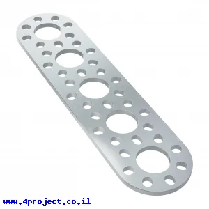 לוח מחורר תבנית goBILDA מעוגל,  מידות 32x128 מ"מ, 1x5 חורים, אלומיניום