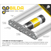 לוח מחורר תבנית goBILDA מעוגל,  מידות 32x176 מ"מ, 1x7 חורים, אלומיניום