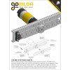 לוח מחורר תבנית goBILDA מעוגל,  מידות 32x176 מ"מ, 1x7 חורים, אלומיניום