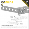 לוח מחורר תבנית goBILDA מעוגל,  מידות 32x176 מ"מ, 1x7 חורים, אלומיניום
