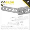לוח מחורר תבנית goBILDA מעוגל,  מידות 32x176 מ"מ, 1x7 חורים, אלומיניום