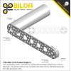 לוח מחורר תבנית goBILDA מעוגל,  מידות 32x176 מ"מ, 1x7 חורים, אלומיניום
