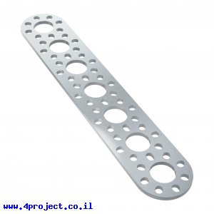 לוח מחורר תבנית goBILDA מעוגל,  מידות 32x176 מ"מ, 1x7 חורים, אלומיניום