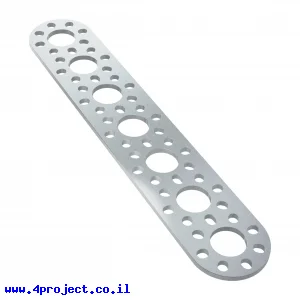 לוח מחורר תבנית goBILDA מעוגל,  מידות 32x176 מ"מ, 1x7 חורים, אלומיניום