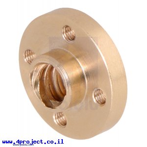 אום לבורג הנעה 8mm, תנועה של 8 מ"מ לסיבוב - הברגה M3
