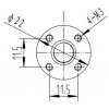 אום לבורג הנעה 8mm, תנועה של 8 מ"מ לסיבוב - הברגה M3