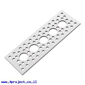 לוח שטוח 1.50" על 4.50" - 5 חורים