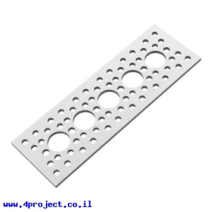 לוח שטוח 1.50" על 4.50" - 5 חורים