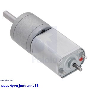 מנוע עם ציר אחורי 20Dx46L מהירות 37rpm @ 6V