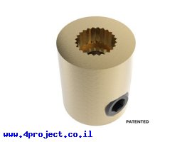 תמונה של מוצר מצמד קשיח למנוע סרוו ציר C1 - ציר 1/4" (6.35 מ"מ)