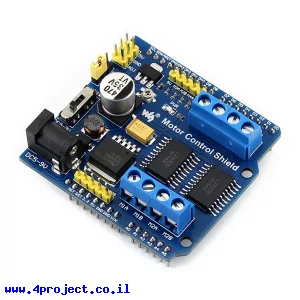 מגן Arduino - בקר ל-4 מנועי DC או 2 מנועי צעד