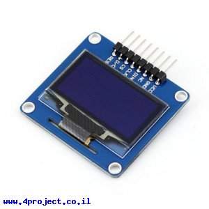 מסך OLED בגודל 1.3" צבע אחד - חיבור אופקי