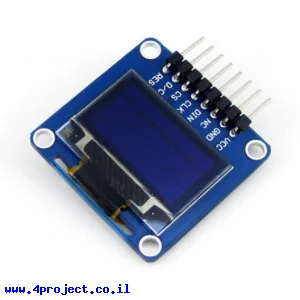 מסך OLED בגודל 0.96" שני צבעים - חיבור אופקי