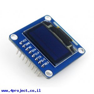 מסך OLED בגודל 0.96" שני צבעים - חיבור אנכי
