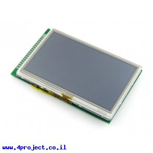 מסך מגע LCD 4.3" 480x272, ממשק RGB, ממשק מגע אנלוגי