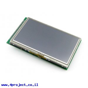 מסך מגע LCD 4.3" 480x272, ממשק RGB, ממשק מגע SPI