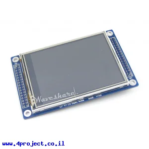 מסך מגע LCD 3.2" 320x240, ממשק 16bit, ממשק מגע SPI