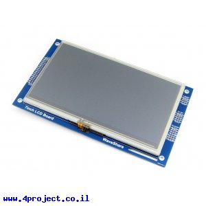 מסך מגע LCD 7" 800x480, ממשק 8080, ממשק מגע אנלוגי