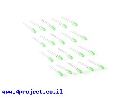 תמונה של מוצר לד 5 מ"מ בסיסי - ירוק - כמות 25
