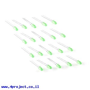 לד 5 מ"מ בסיסי - ירוק - כמות 25