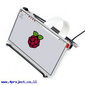 מסך LCD 7" IPS 1024x600, ממשק RPi, ללא מנגנון מגע